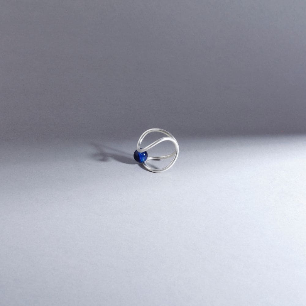  anillo de ágata azul onix silver plata para mujer moderno moderna estilo minimalista